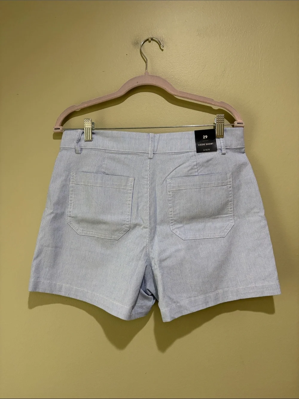 🔥J. Crew Factory Light Blue striped  Women's Patch Pocket Shorts
